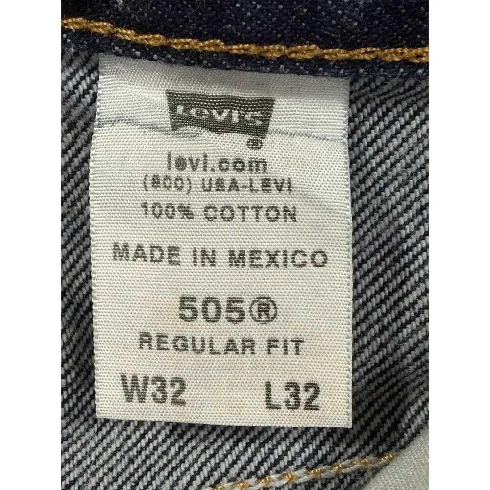 Levi’s Men’s 505 Regular Fit Jeans Dark Stonewash Blue Denim 32 x 32 (31 Actual)